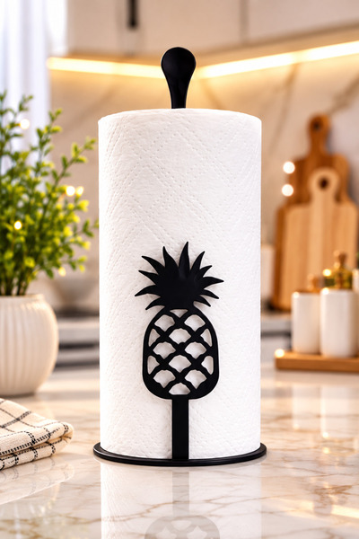 VENON Black ❤️   Ananas Model ❤️   Vertical Roll Towel Holder Metal Towel Nap...