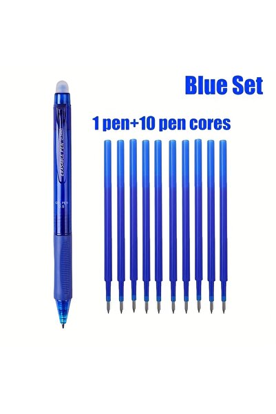 Choice Blue set 11 Pieces/Set 0.5mm Professional Erasable Large Capacity Gel ...