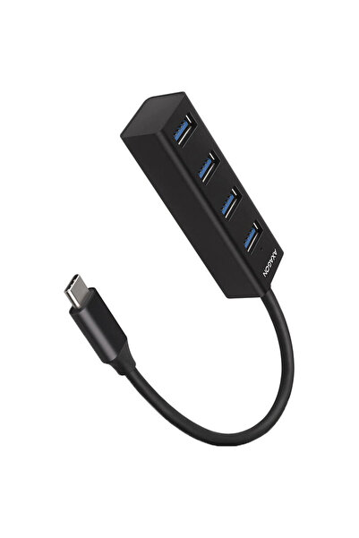 Axagon HUB USB HUE-M1C, 4x USB3.2 Gen 1, metalic, cablu USB-C 20 cm