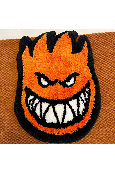 Choice 60X46CM Orange Fire Tufted Mat Rug Carpet Cute Flocking Soft Plushy Be...