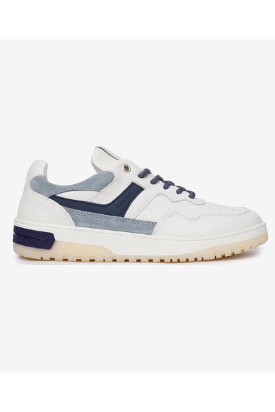 Greyder Erkek Beyaz Mavi Hakiki Deri Sneaker Ayakkabı 4Y1SA17441