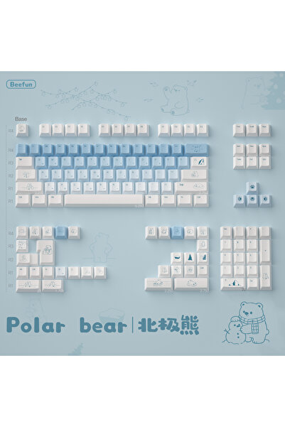 Choice keycaps Polar Bear Keycaps Dye-Sublimation Cherry Profile PBT Keycaps ...