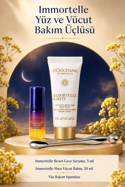 L'Occitane Immortelle Yüz ve Vücut Bakım Üçlüsü, Yaşlanma Karşıtı, Yüz Bakım ...