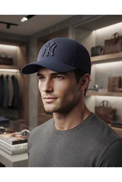 Thermohis Navy Blue Unisex Gabardine Fabric Women's Hat Men's Hat Summer Hat
