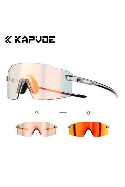 KAPVOE Photochromic RED-14 Photochromic Runnning Sunglasses Light-Weight Cycl...