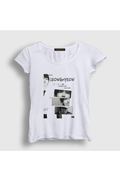 Presmono Women's White Seonghyeon K-Pop Cortis T-Shirt 613995Tt