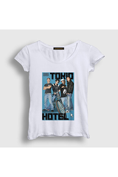 Presmono Women's White Magazine Tokio Hotel T-Shirt 603298Tt