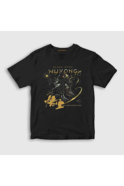 Presmono Unisex Kids Black Destined One Black Myth Wukong T-Shirt 606608Tt