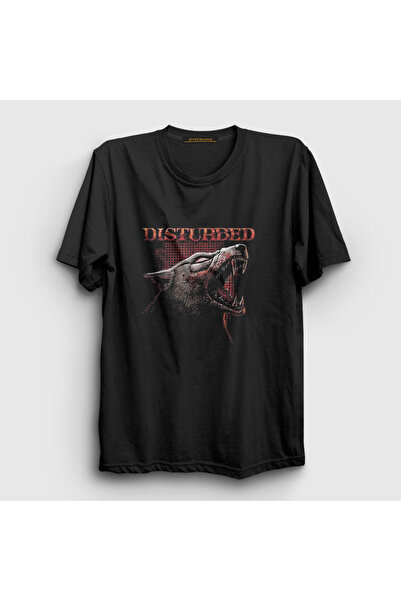 Presmono Unisex crni vuk Disturbed T-shirt 61271tt