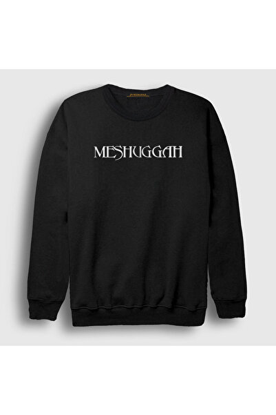 Presmono Unisex Black Logo Meshuggah Sweatshirt 164212tt