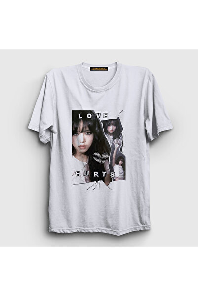 Presmono Unisex White Love Hurts Choi Ye Na Yena Iz One T-Shirt 603020Tt