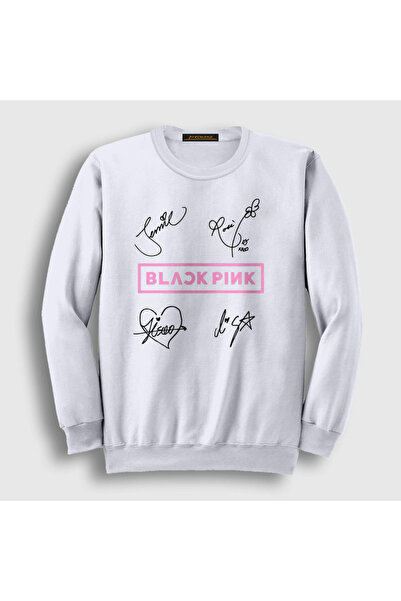 Presmono Unisex bela majica sa crnim znakovima Blackpink 19656tt
