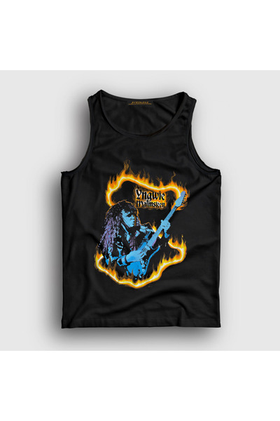 Presmono Unisex crna vatrena majica bez rukava za gitariste, poklon Yngwie Ma...