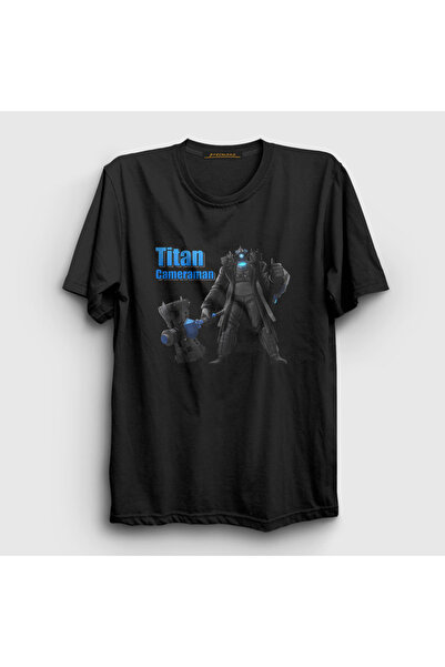 Presmono Unisex Black Titan Cameraman Skibidi Toilet T-Shirt 482440Tt