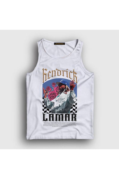 Presmono Kendrick Lamar unisex majica bez rukava sa belim ružama 487160tt