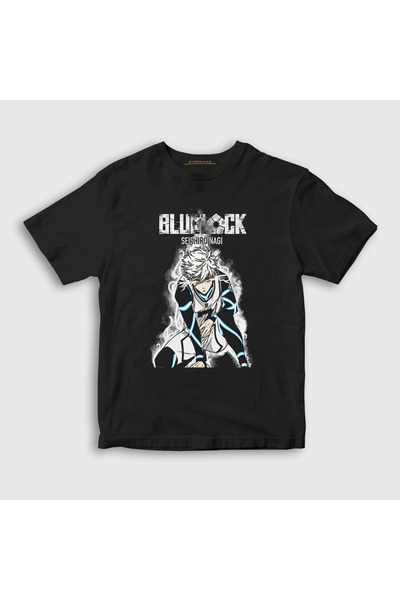 Presmono Unisex Kids Black Seishiro Nagi Football Soccer Anime Bluelock T-Shi...