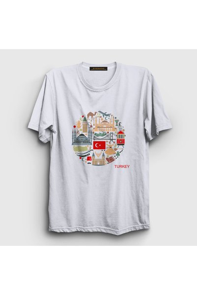 Presmono Unisex beli turistički turist Istanbul Turska T T-shirt 499741tt