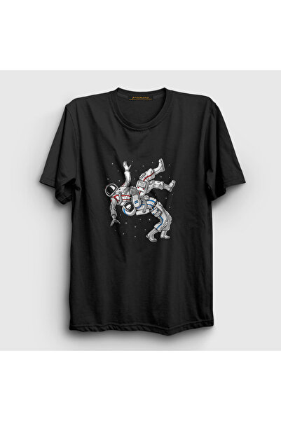Presmono Unisex astronaut UFC MMA poklon T-shirt - dizajn crnog rvača 495783tt