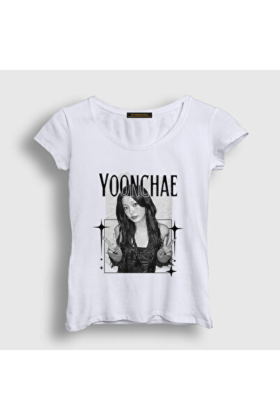 Presmono Women's White Yoonchae V2 K Pop Katseye T-Shirt 590311Tt