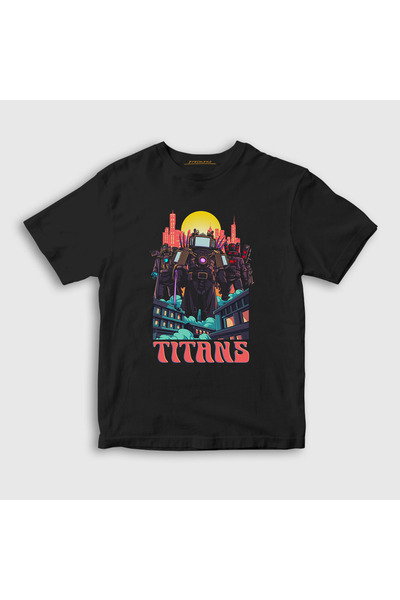 Presmono Unisex Kids Black Titans Skibidi Toilet T-Shirt 482919Tt