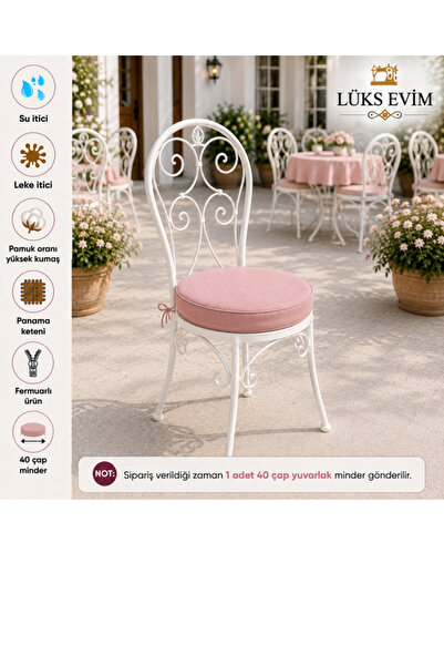 Home Round Powder Pink Chair Cushion - Lux Home - (1 Piece)
