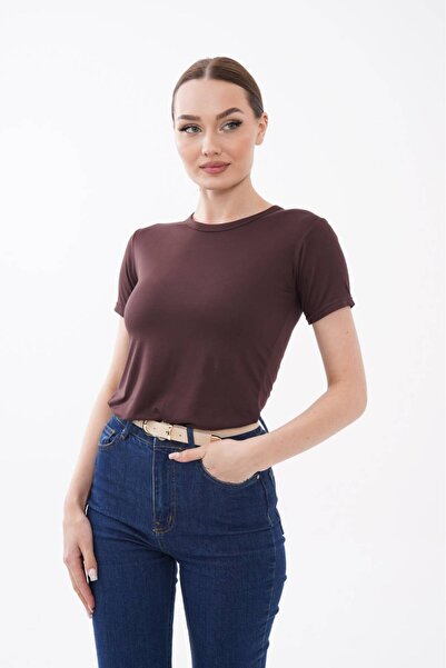 bykombincim Crew Neck Short Sleeve Bodysuit 100% Viscose Create Your Own Styl...