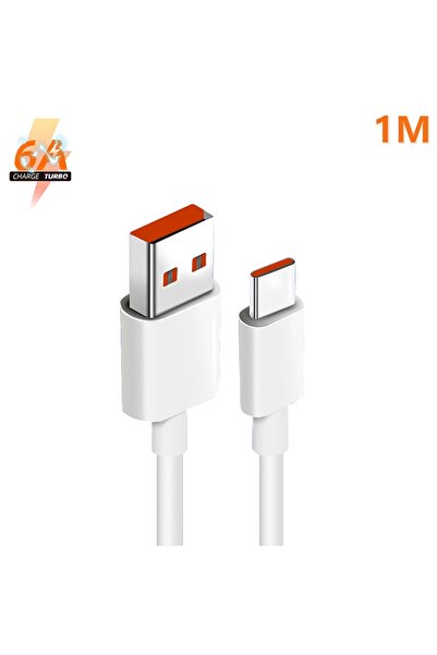 Xiaomi 6A 1M Original 6A USB Type C Cable Charger 120W Turbo Type Fast Chargi...