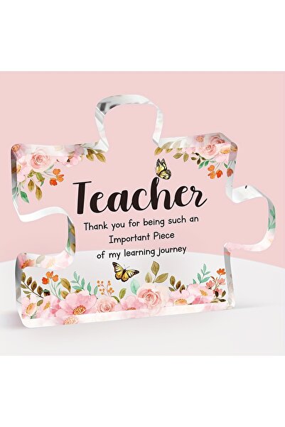 Choice 1pc,Teachers Gifts - Puzzle Shaped Acrylic Plaque, Thank You Teacher G...