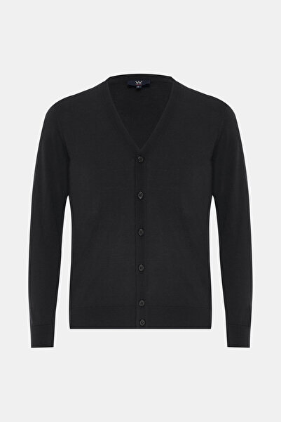 W Collection SİYAH V YAKA UZUN KOLLU HIRKA