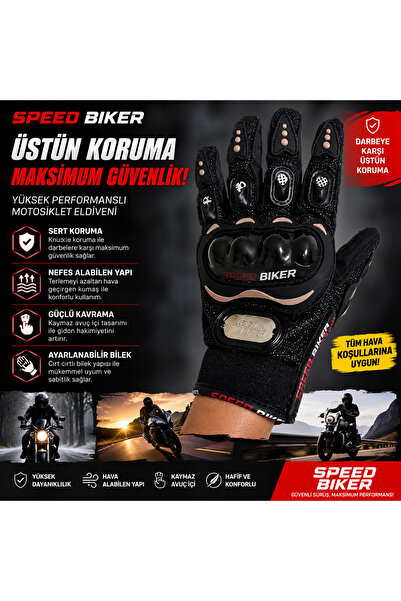 MOTOES Probıker Korumalı Eldiven Uzun Parmak