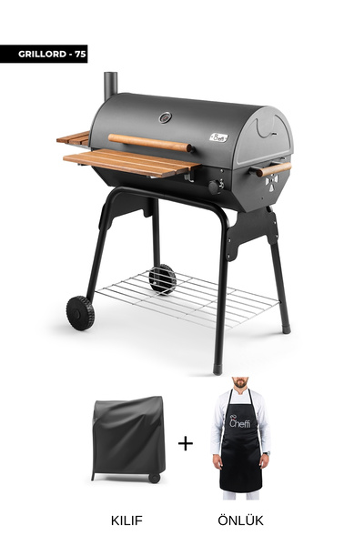 Cheffi Grillord-75 Kömürlü Barbekü Mangal (ÖNLÜK, KILIF VE 2 Paket KÖMÜR HEDİ...
