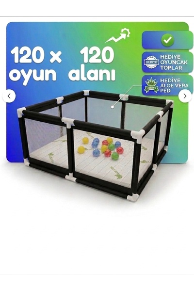 AVOCADO 120X120 Güvenli Çocuk Ve Bebek Oyun Alanı Seti (3'lü) 120x120 Oyun Parkı