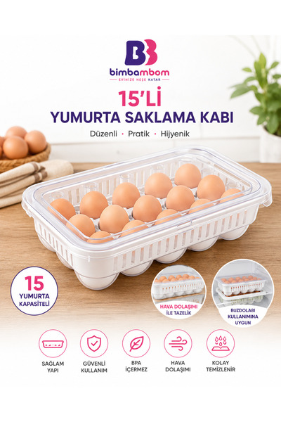 bimbambom Egg Storage Container 15 Pieces 2 Pieces, Sterile Egg Holder, Egg O...