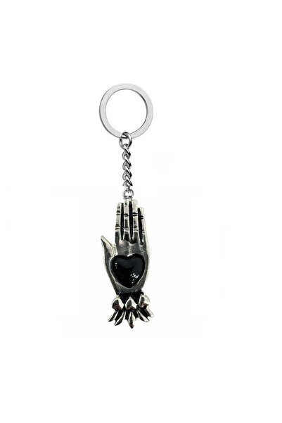 Herşey Nota Black Hand Heart Detailed Keychain or Bag Ornament