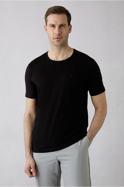 Kiğılı Crew Neck Slim Fit Slim Fit Single Jersey Cotton T-Shirt