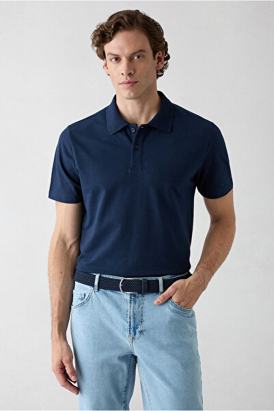 Kiğılı Düğmeli Polo Yaka Regular Fit Pamuklu Düz 2'li Paket Tişört Seti