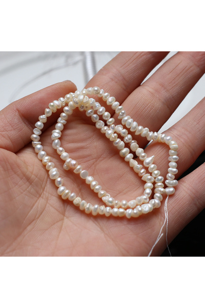 Choice 3-4mm White 3-4mm Irregular Shape Natural Freshwater Pearl Loose Beads...