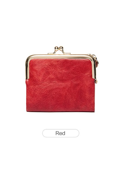 choice2 QB309-Red New Clip Women's Zero Wallet RetroMulti Functional Double F...