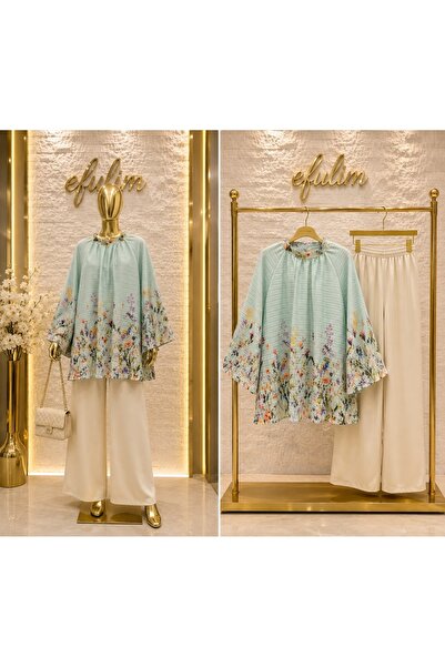 MODA S&S BZLİNE Floral desen dijital baskılı gömlek