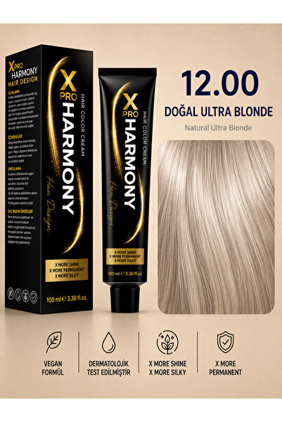 X Pro Harmony Tüp Boya 12.00 Platinum Platin Saç Boyası 60 ml