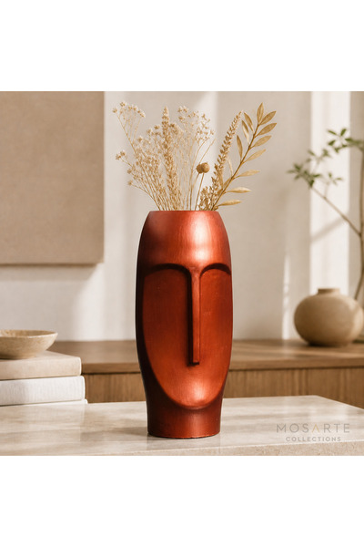 Mosarte Stoneface Series Minimalist Soyut Yüz Vazo / Heykel – Modern Dekorati...