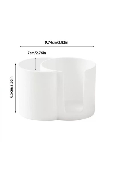 Choice WHITE Q-Tip Holder Dispenser, 2-Section Bathroom Canister - Q-Tips, Co...