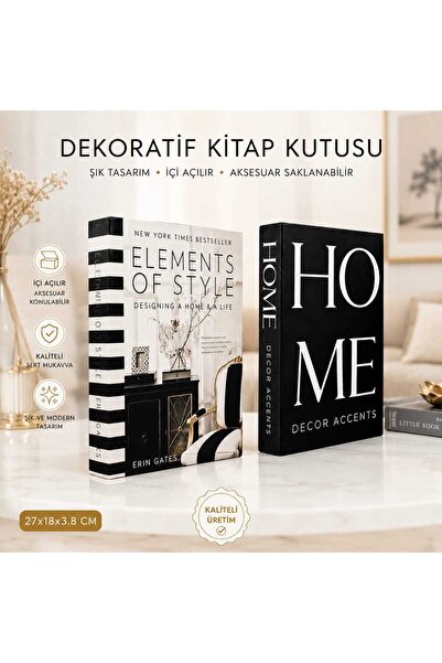 NARİBA Decorative Book Box Set of 2