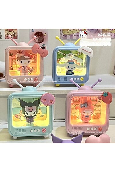 Miniso مجموعة من 4 ألعاب سانريو Blind Box TV Modeling Nightlight Light My Mel...