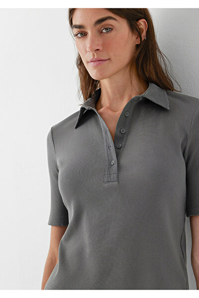 Mavi Fitilli Antrasit Polo Tişört Slim Fit / Dar Kesim 1614367-70121