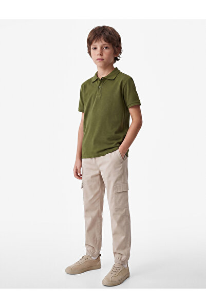 Koton Buttoned Cotton Short Sleeve Polo Collar T-Shirt