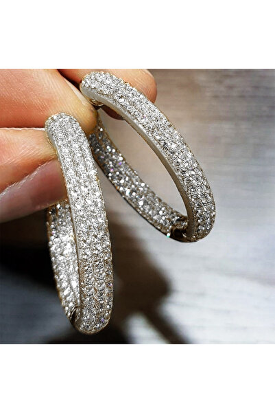 Choice E3623 Huitan Women Sparkling Circle Earrings Silver Color/Gold Color B...