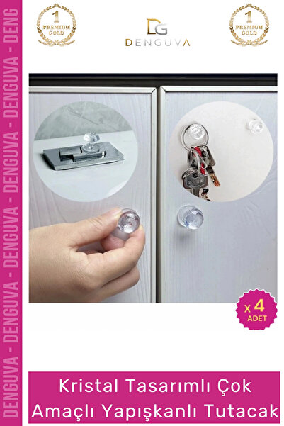Denguva #Kulp Kristal Elmas Kesim Vidasız Montaj Dekoratif Çok Amaçlı Yapışka...