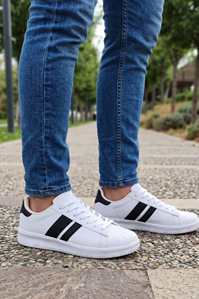 IN-STEP Daily-Comfort White-Black Men's Sneaker