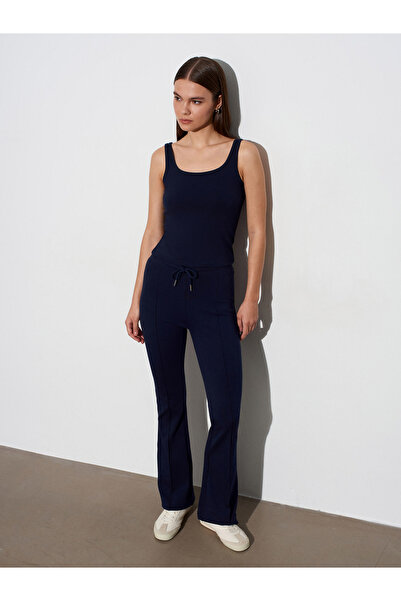 Dilvin 71916 Βαμβακερή φόρμα με ελαστική μέση - Σκούρο μπλε